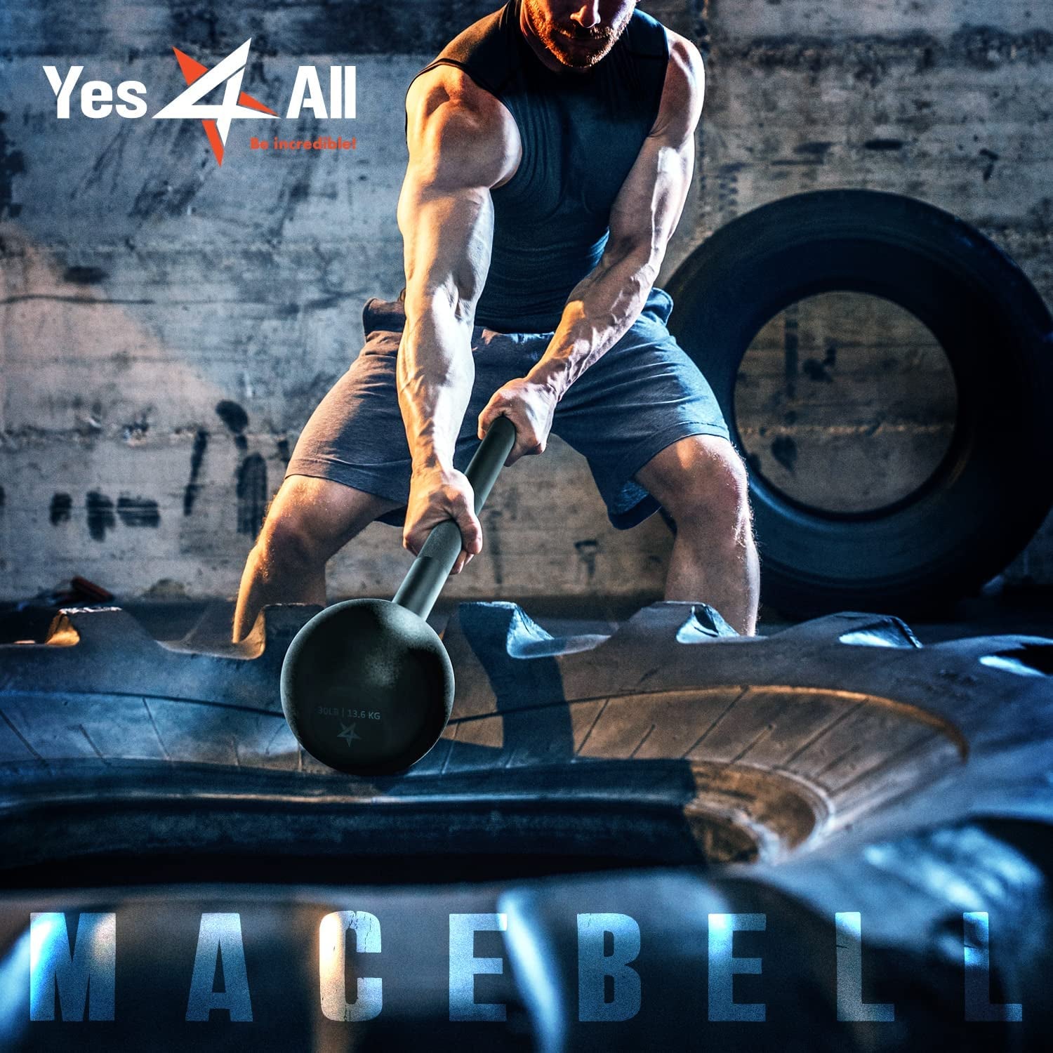 Steel Mace Bell for Strength Training, Support Full Body, Muscles, Shoulder, Grips & Forearms Workouts, Stretching 5, 7, 10, 15, 20, 25, 30 LB for Woman & Man